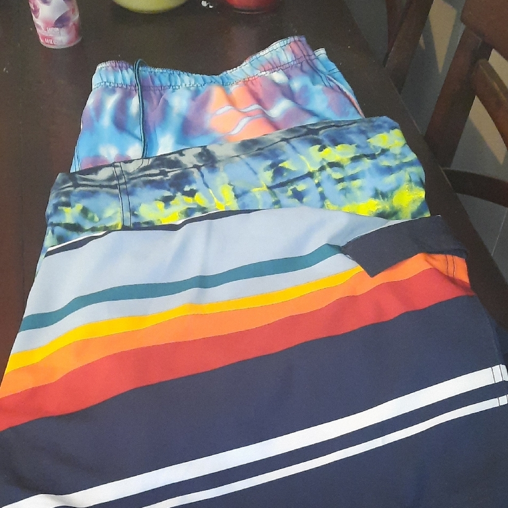 Lot Of 3x  Colorful Mens Swimming Trunks